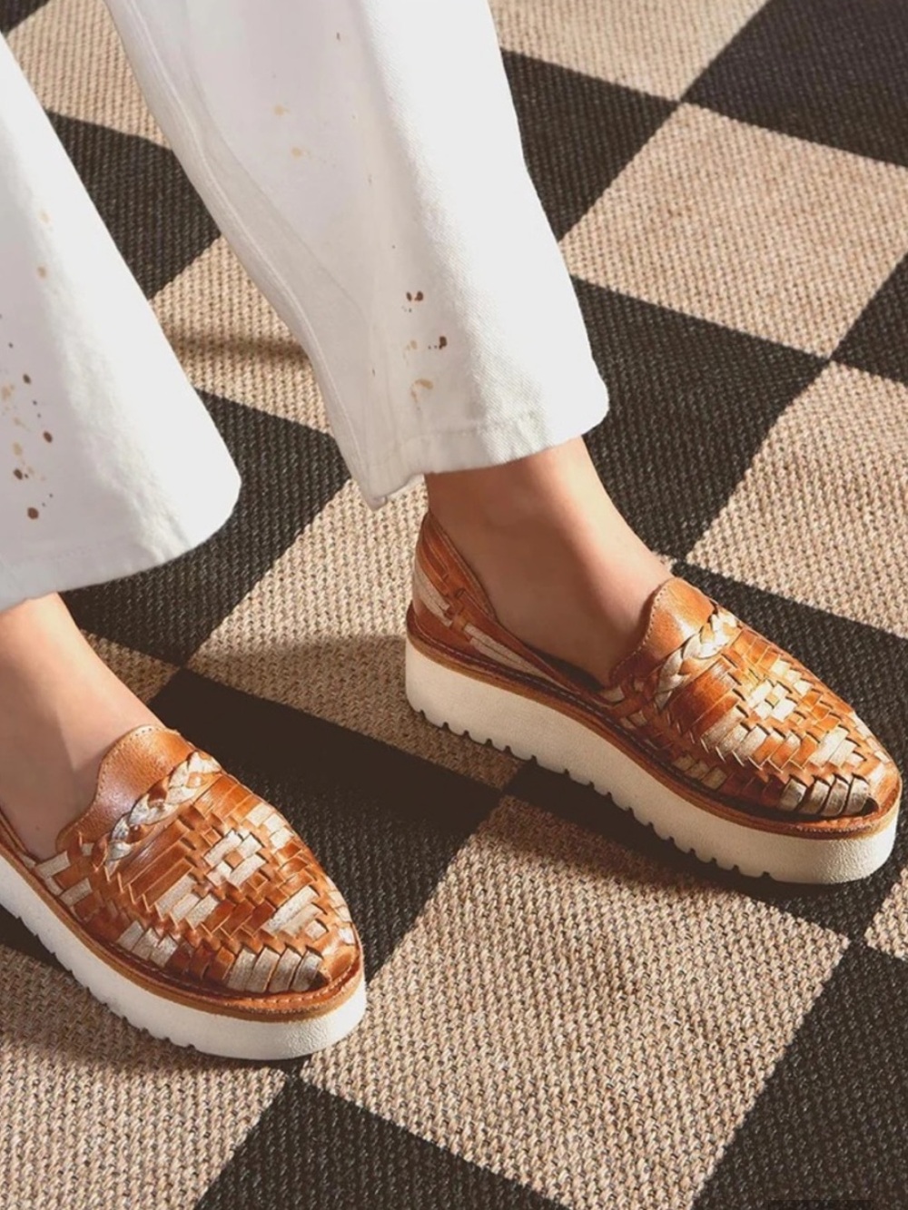 Bed|Stü Lizzie Sandals Woven Leather Platform Huarache Shoes Boho Artisan NIB - Picture 8 of 14